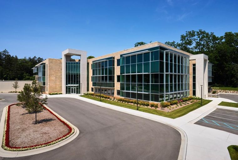 Commercial glazing on an office building