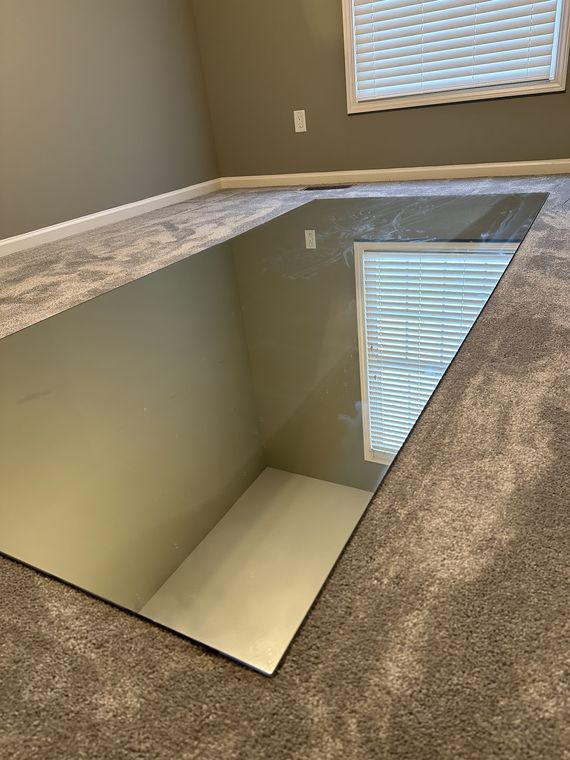 Glass counter insert