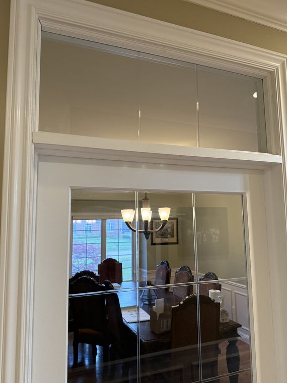 Interior transom glass