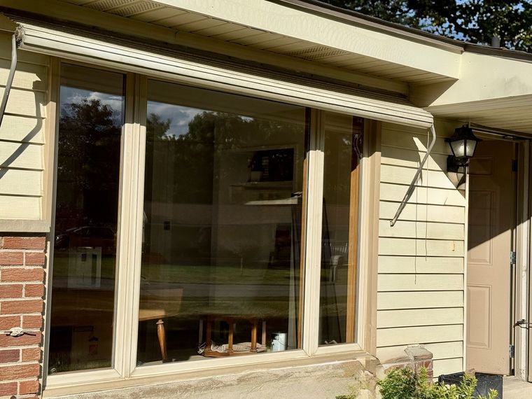 Bay window glass from the outside